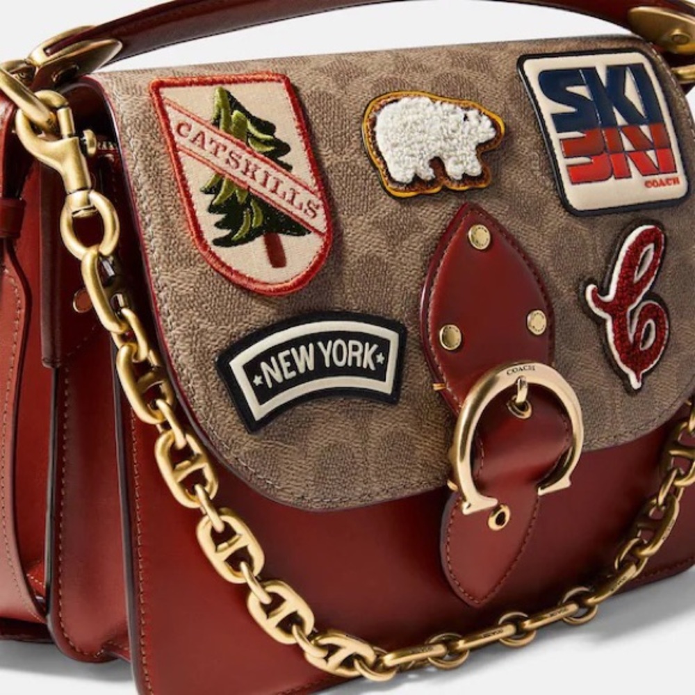 S⭕️LD‼️Coach Beat Shoulder Bag In Signature Canvas With Patches - Picture 12 of 12